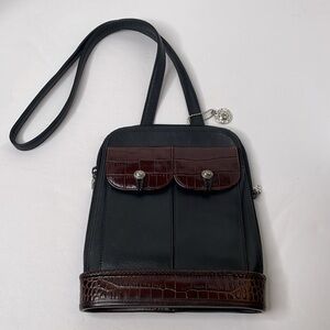 Brighton Crossbody Bag One World Black Brown Leather Slim Shoulder/Crossbody Bag